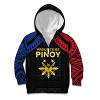 Philippines Independence Day Kid Hoodie Proud To Be Pinoy LT05 Zip Hoodie Black - Polynesian Pride