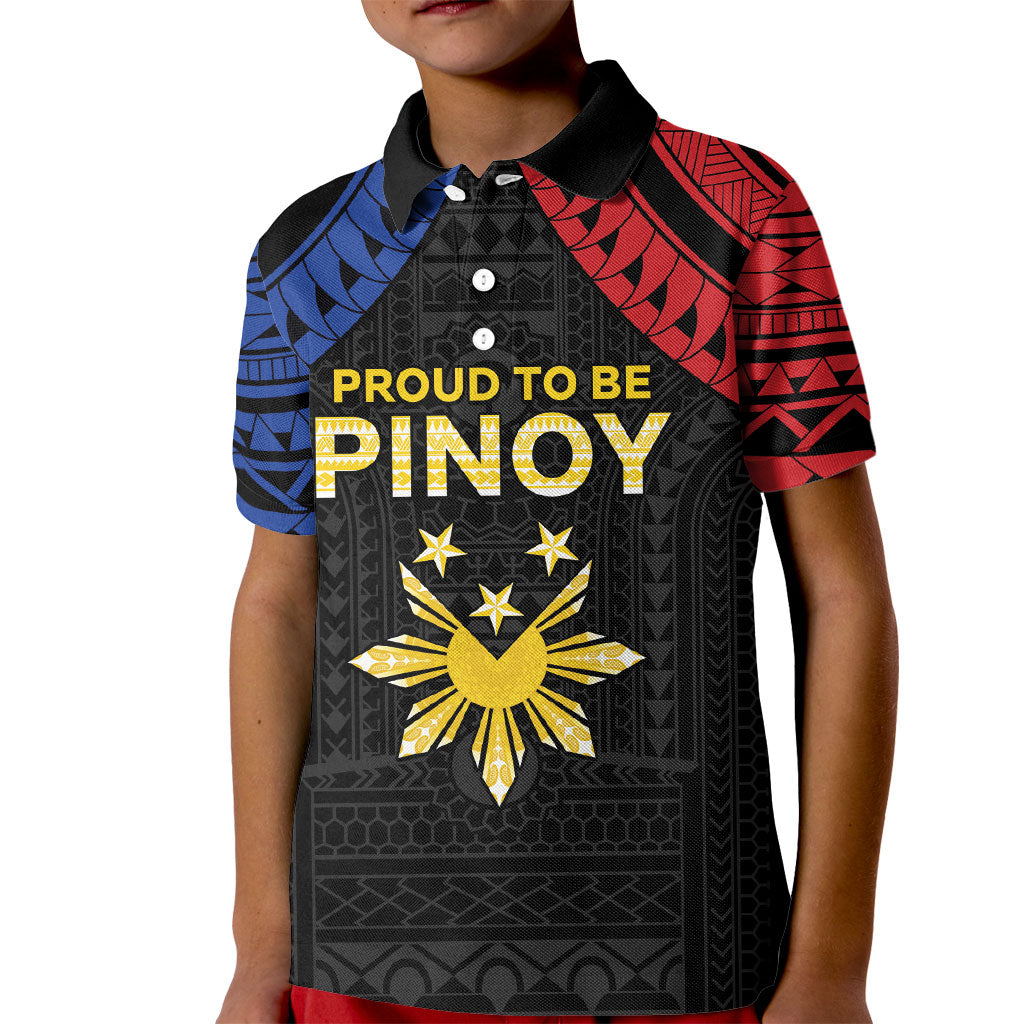 Philippines Independence Day Kid Polo Shirt Proud To Be Pinoy LT05 Kid Black - Polynesian Pride