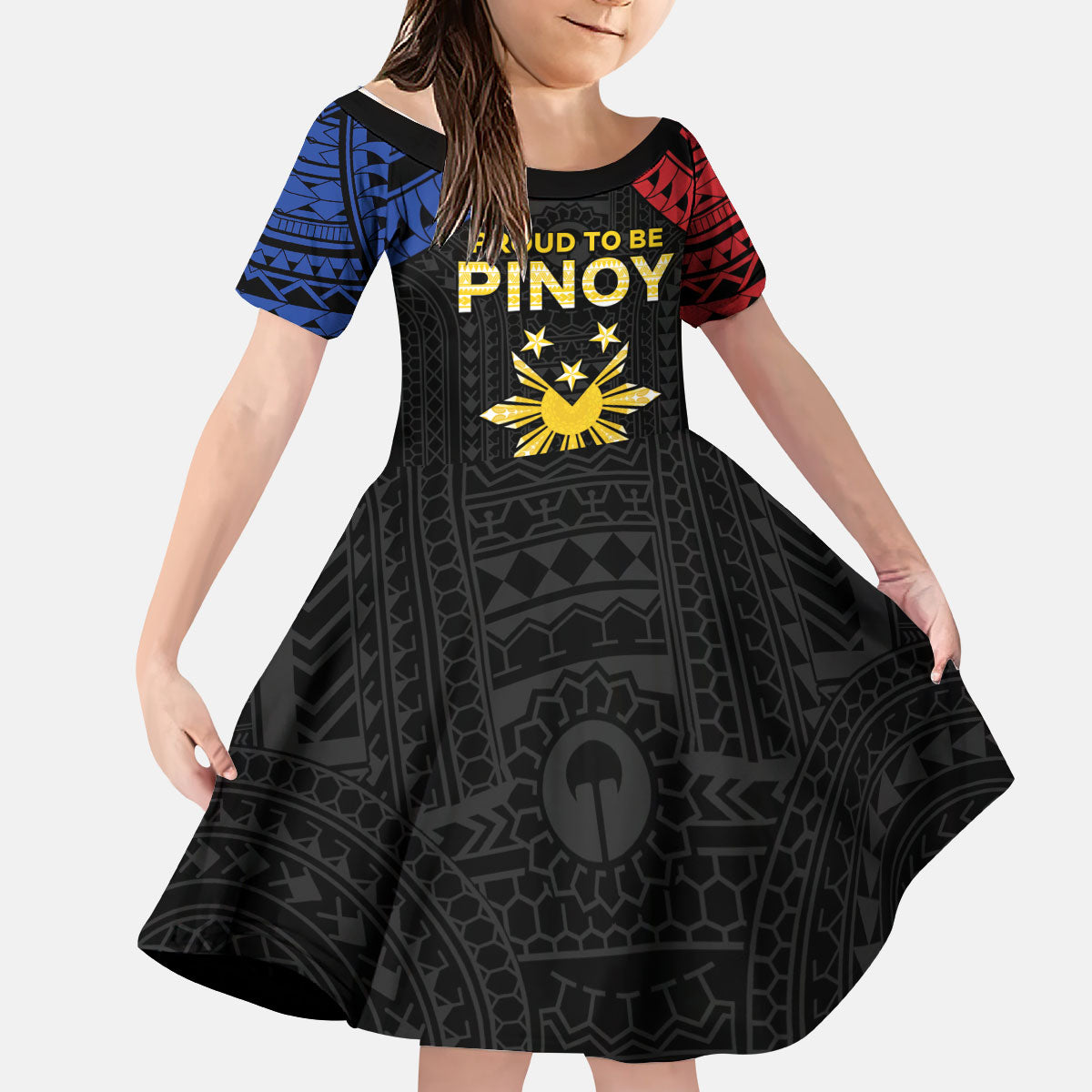 Philippines Independence Day Kid Short Sleeve Dress Proud To Be Pinoy
