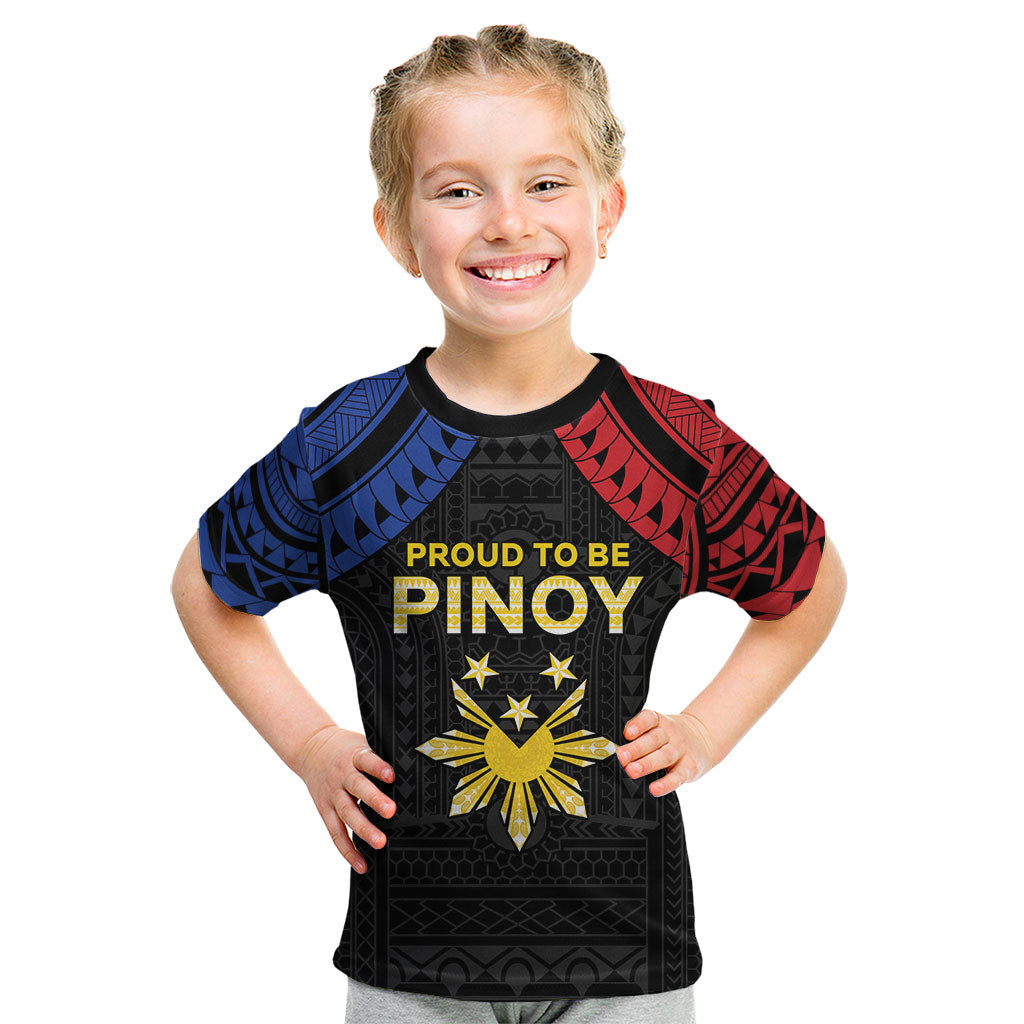 Philippines Independence Day Kid T Shirt Proud To Be Pinoy LT05 Black - Polynesian Pride