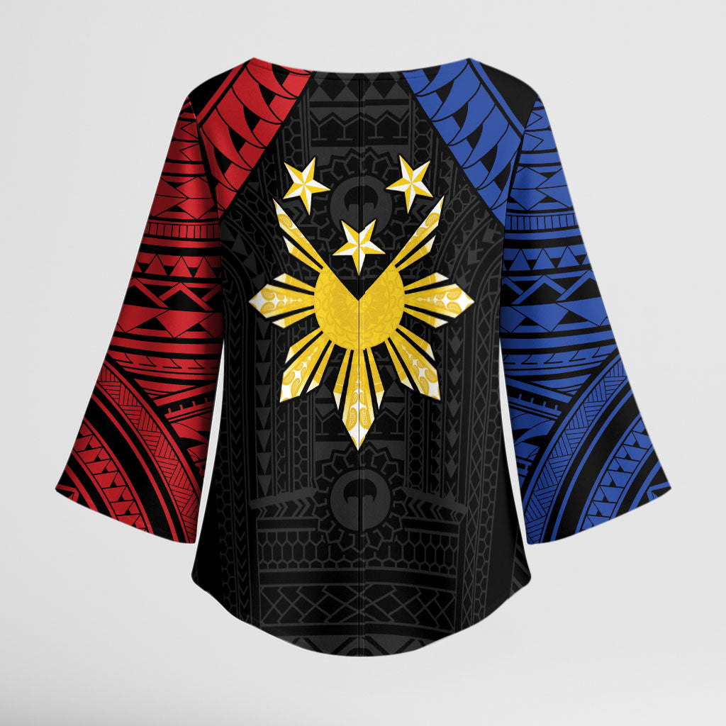 Philippines Independence Day Kimono Sleeve Blouse Proud To Be Pinoy LT05 - Polynesian Pride