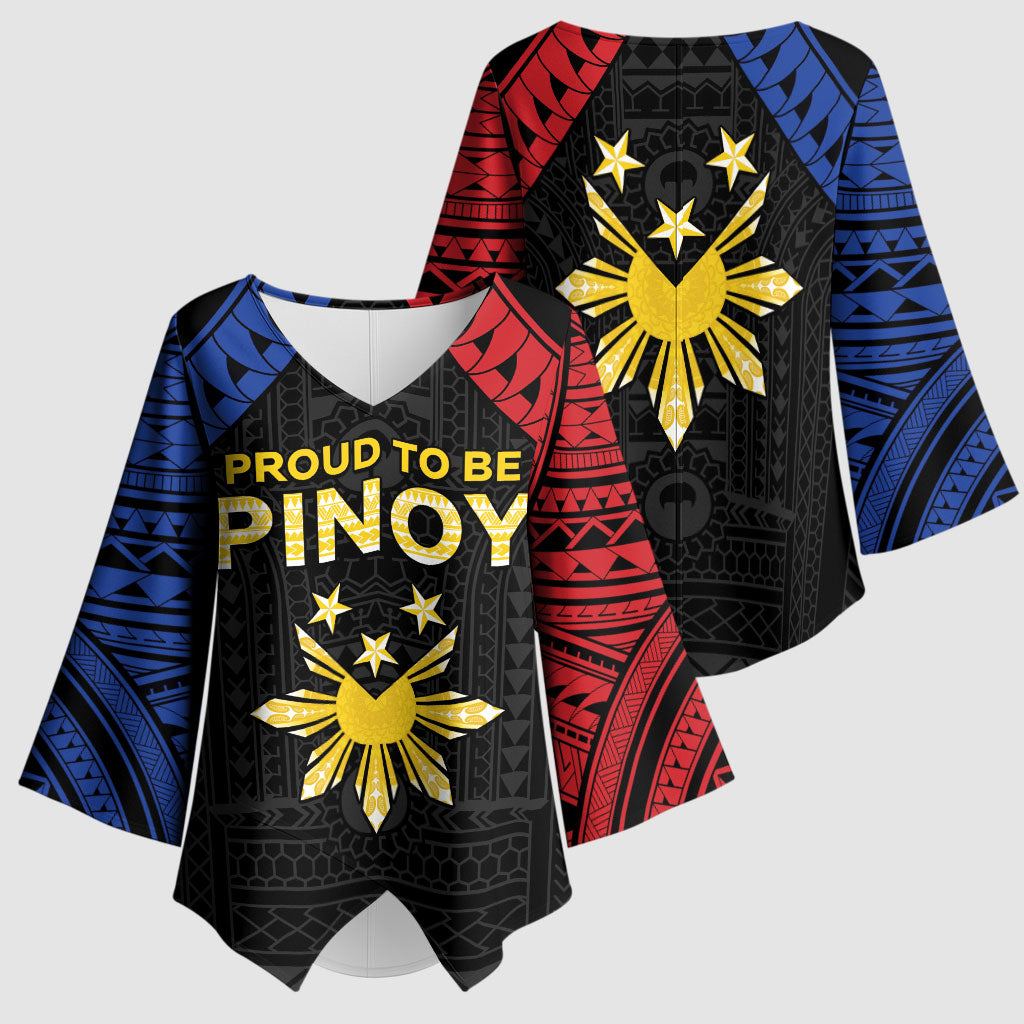 Philippines Independence Day Kimono Sleeve Blouse Proud To Be Pinoy LT05 - Polynesian Pride