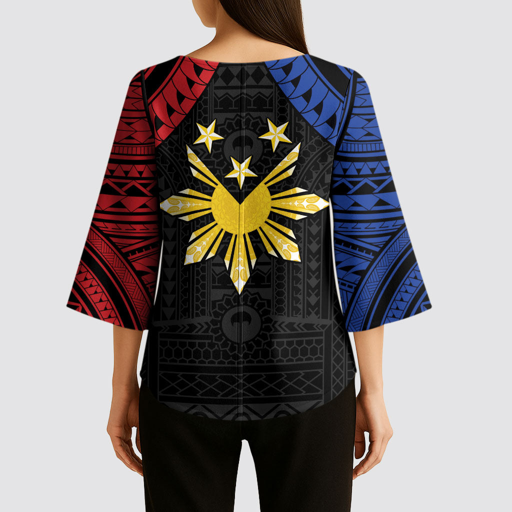 Philippines Independence Day Kimono Sleeve Blouse Proud To Be Pinoy LT05 - Polynesian Pride