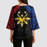 Philippines Independence Day Kimono Sleeve Blouse Proud To Be Pinoy LT05 - Polynesian Pride