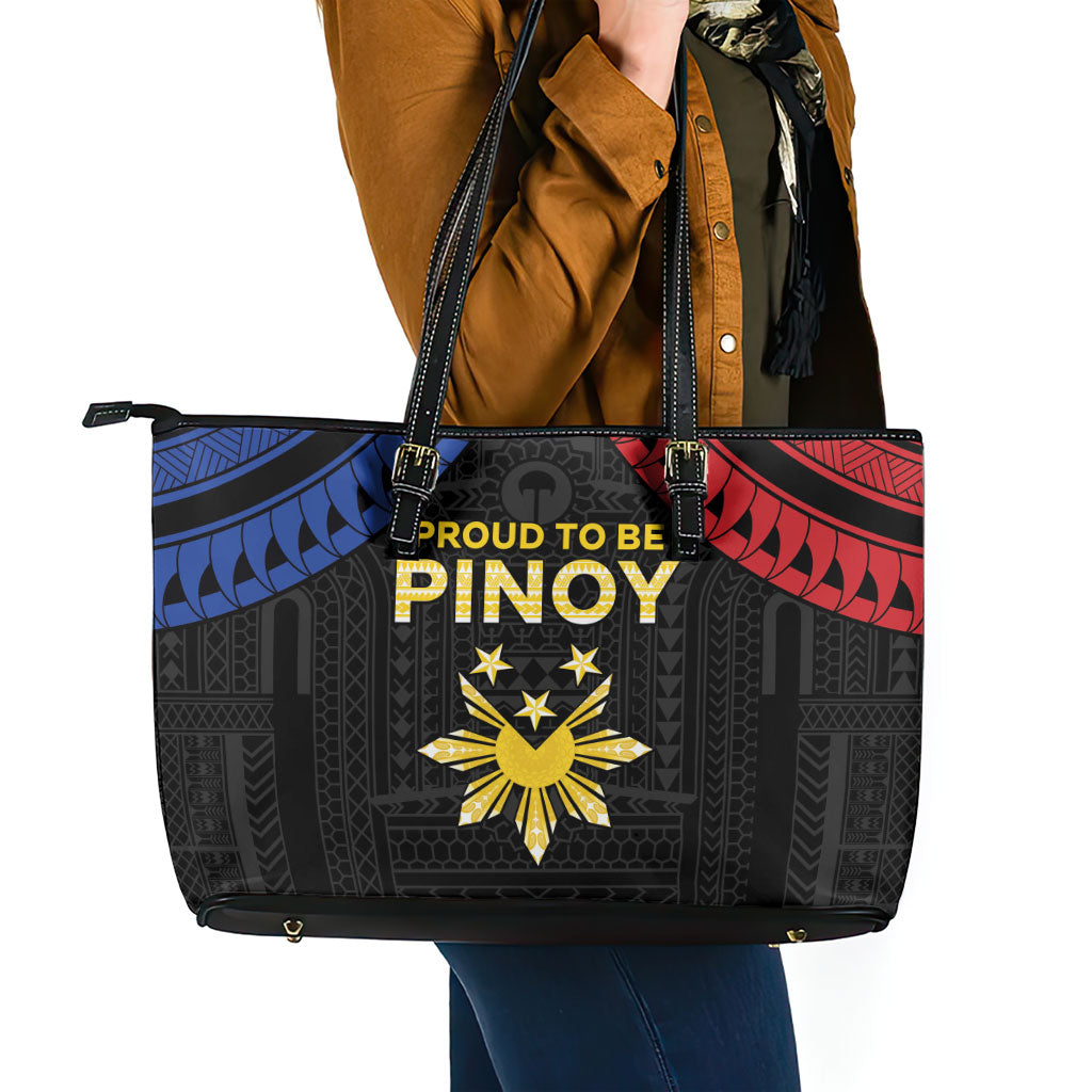 Philippines Independence Day Leather Tote Bag Proud To Be Pinoy LT05 - Polynesian Pride