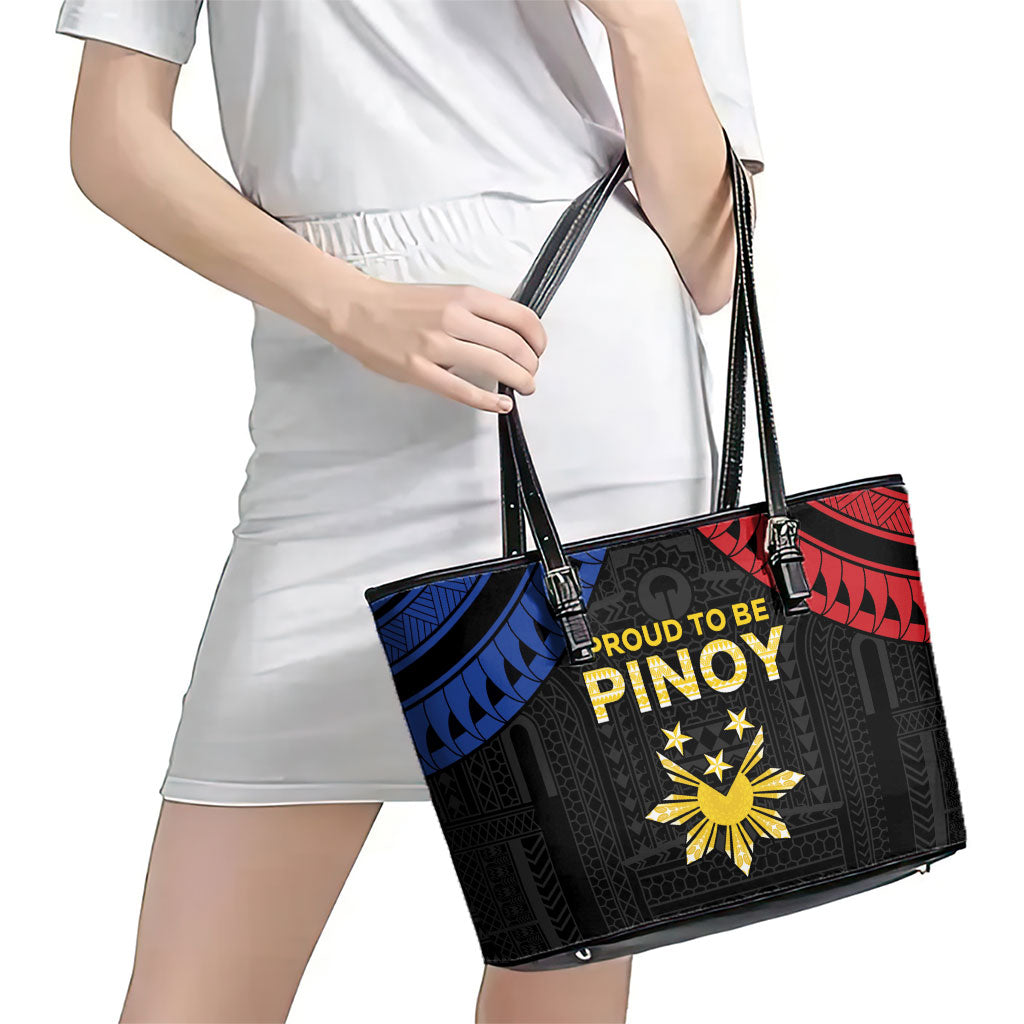 Philippines Independence Day Leather Tote Bag Proud To Be Pinoy LT05 - Polynesian Pride