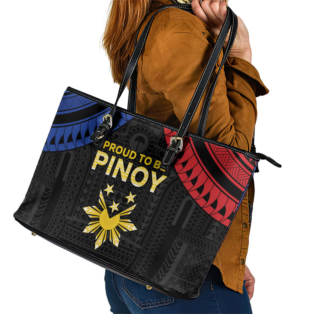 Philippines Independence Day Leather Tote Bag Proud To Be Pinoy LT05 - Polynesian Pride