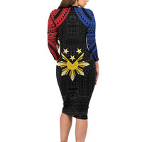 Philippines Independence Day Long Sleeve Bodycon Dress Proud To Be Pinoy LT05 - Polynesian Pride