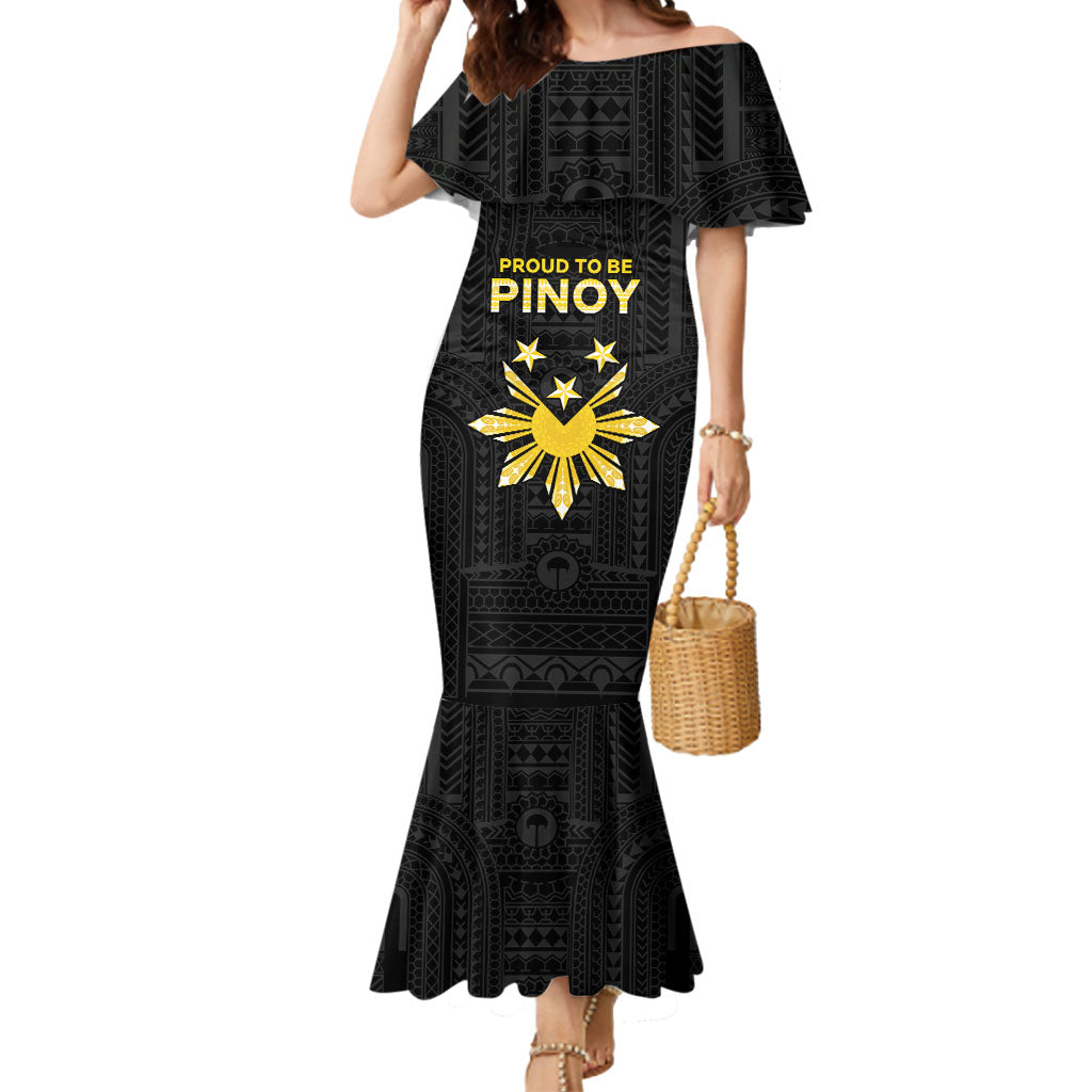 Philippines Independence Day Mermaid Dress Proud To Be Pinoy LT05 Women Black - Polynesian Pride
