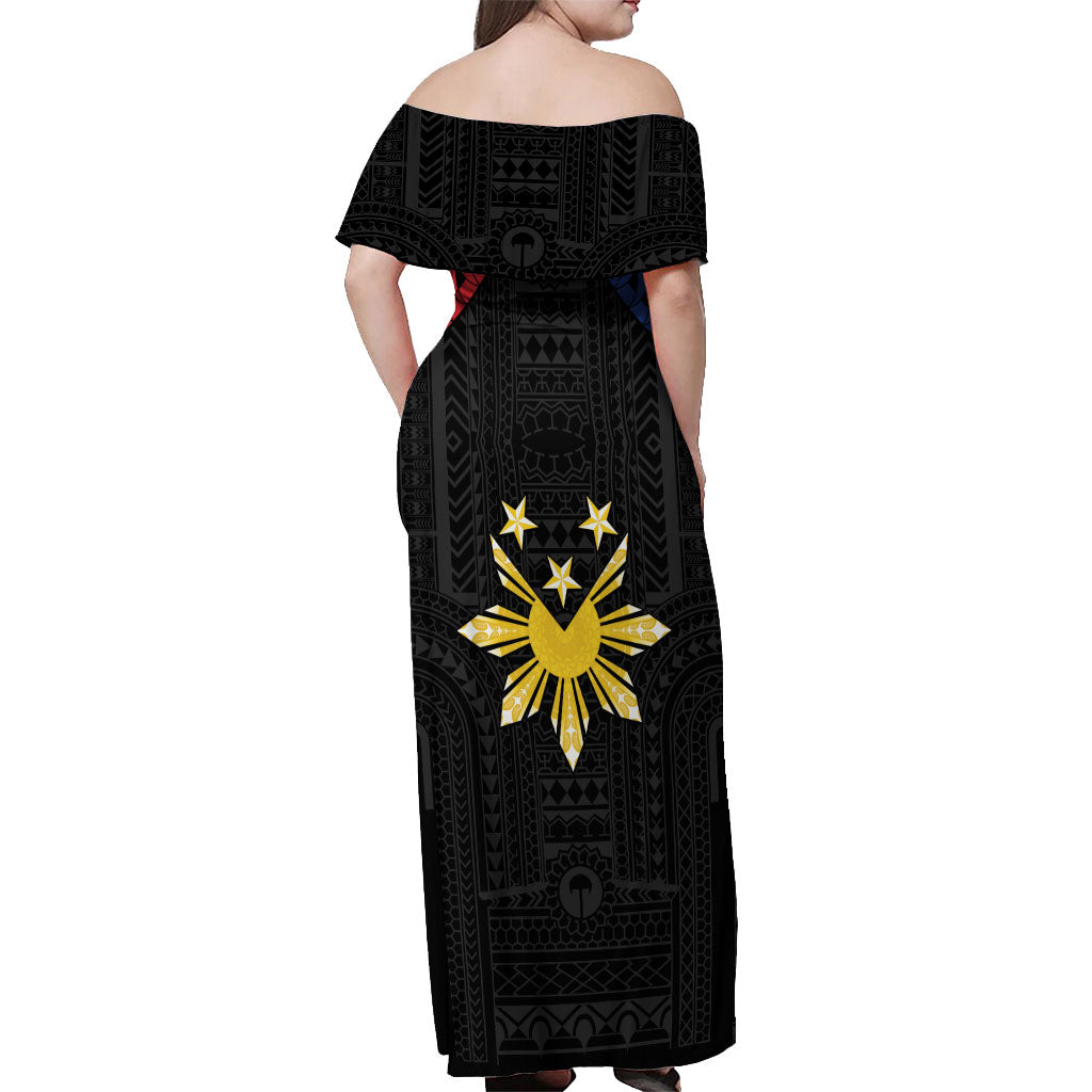Philippines Independence Day Off Shoulder Maxi Dress Proud To Be Pinoy LT05 - Polynesian Pride