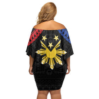Philippines Independence Day Off Shoulder Short Dress Proud To Be Pinoy LT05 - Polynesian Pride