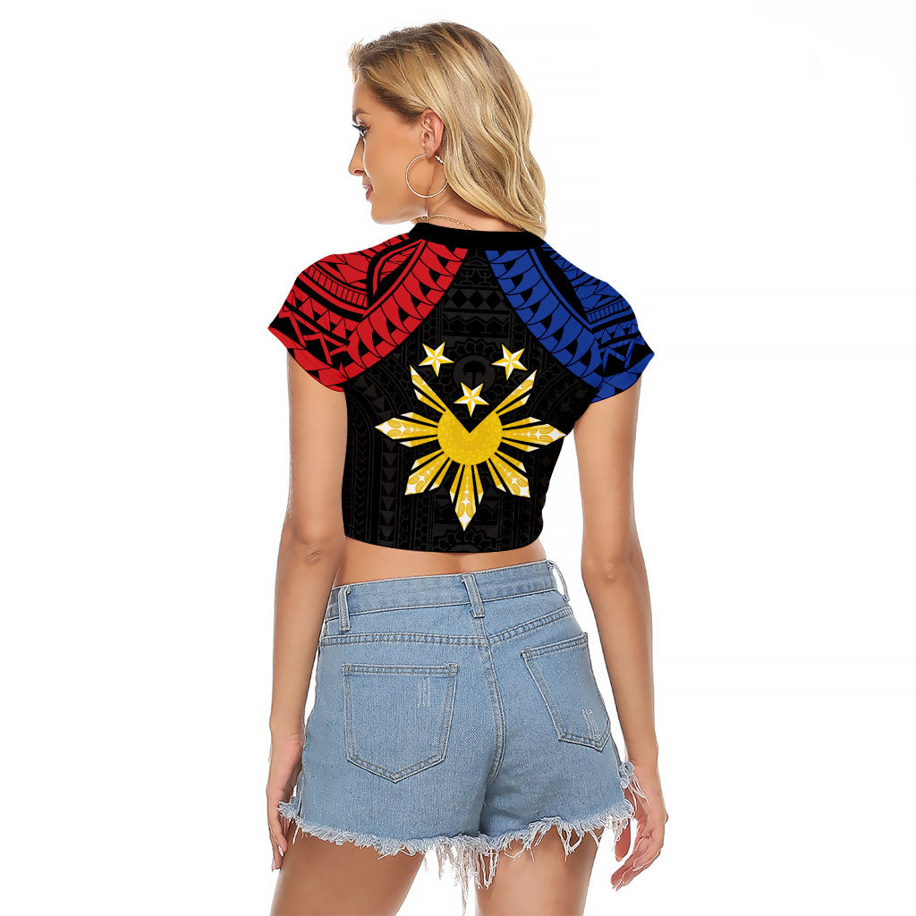 Philippines Independence Day Raglan Cropped T Shirt Proud To Be Pinoy LT05 - Polynesian Pride