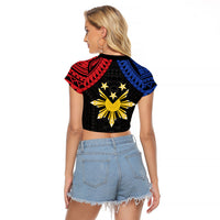 Philippines Independence Day Raglan Cropped T Shirt Proud To Be Pinoy LT05 - Polynesian Pride