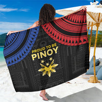 Philippines Independence Day Sarong Proud To Be Pinoy LT05 One Size 44 x 66 inches Black - Polynesian Pride