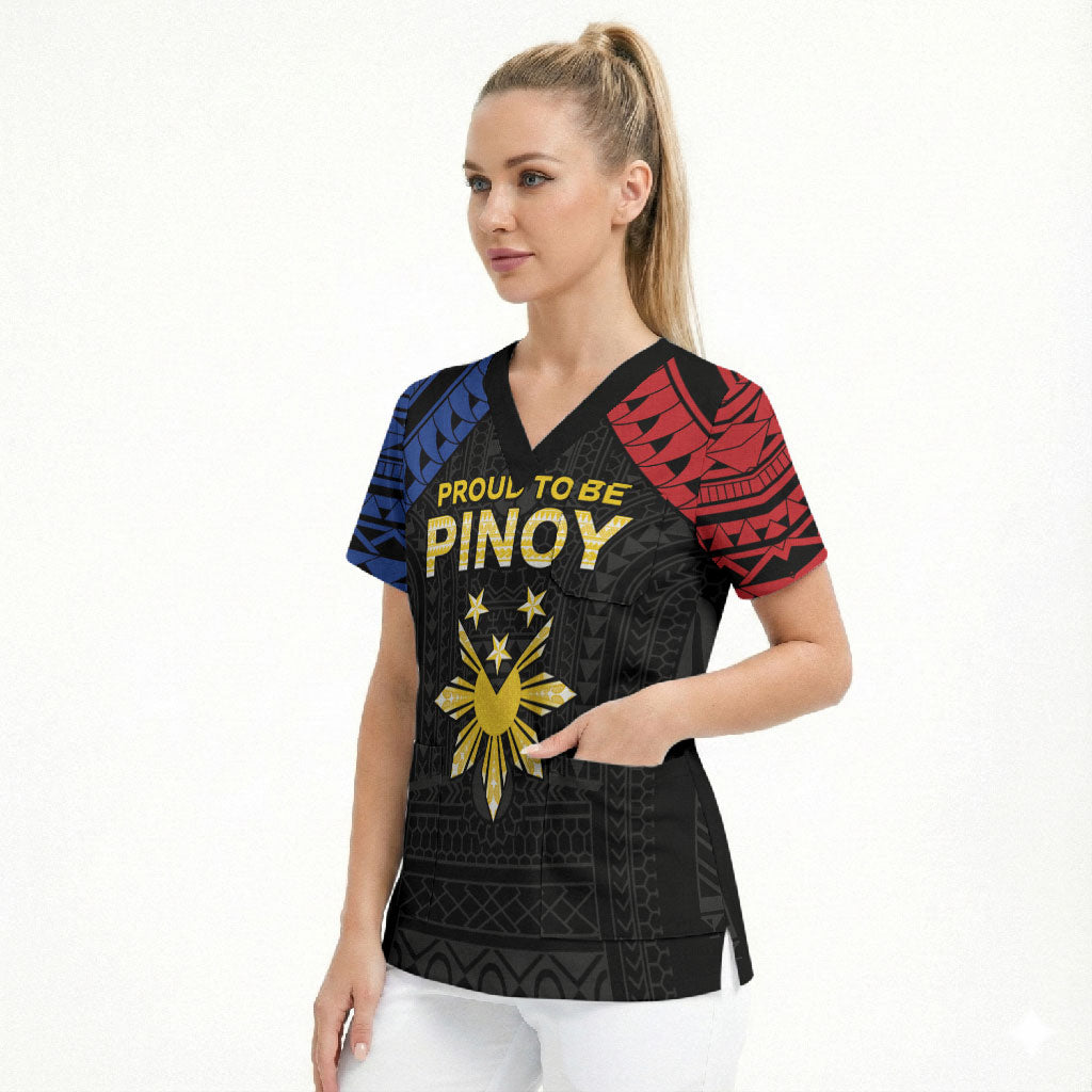 Philippines Independence Day Scrub Top Proud To Be Pinoy LT05 - Polynesian Pride