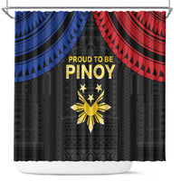 Philippines Independence Day Shower Curtain Proud To Be Pinoy LT05 Black - Polynesian Pride