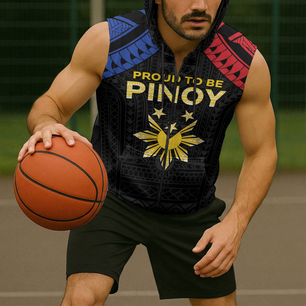 Philippines Independence Day Sleeveless Zip Hoodie Proud To Be Pinoy LT05 - Polynesian Pride