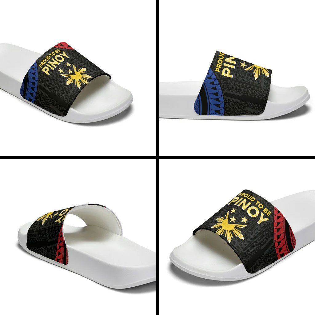 Philippines Independence Day Slide Sandals Proud To Be Pinoy LT05 - Polynesian Pride