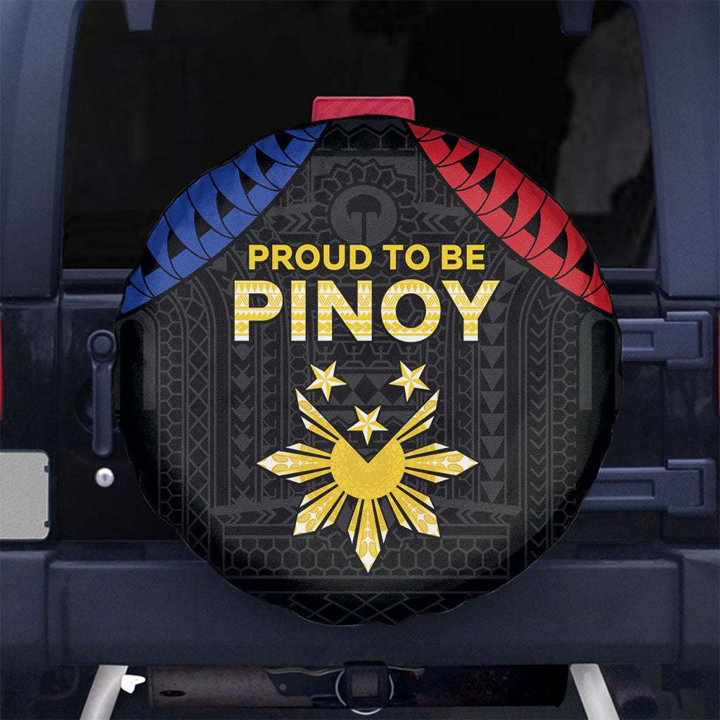Philippines Independence Day Spare Tire Cover Proud To Be Pinoy LT05 No hole Black - Polynesian Pride