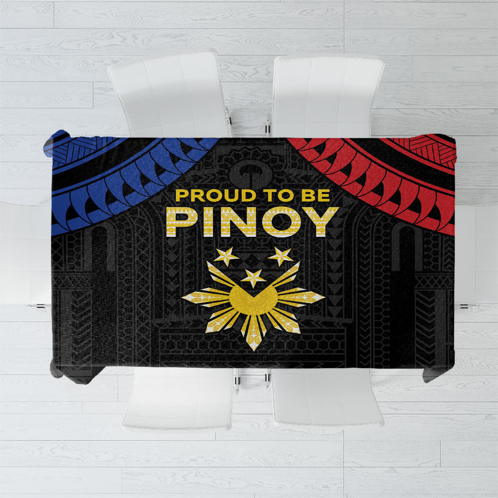 Philippines Independence Day Tablecloth Proud To Be Pinoy LT05 Black - Polynesian Pride