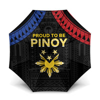 Philippines Independence Day Umbrella Proud To Be Pinoy LT05 One Size Folded 11.42 inch Opened Diameter 37.4 inch Black - Polynesian Pride