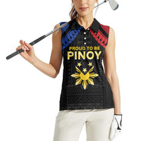 Philippines Independence Day Women Sleeveless Polo Shirt Proud To Be Pinoy LT05 - Polynesian Pride