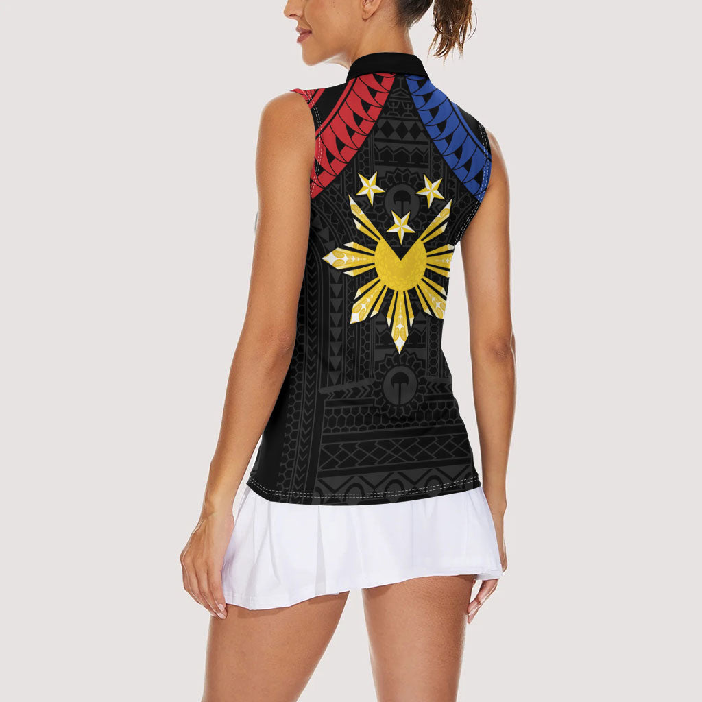 Philippines Independence Day Women Sleeveless Polo Shirt Proud To Be Pinoy LT05 - Polynesian Pride