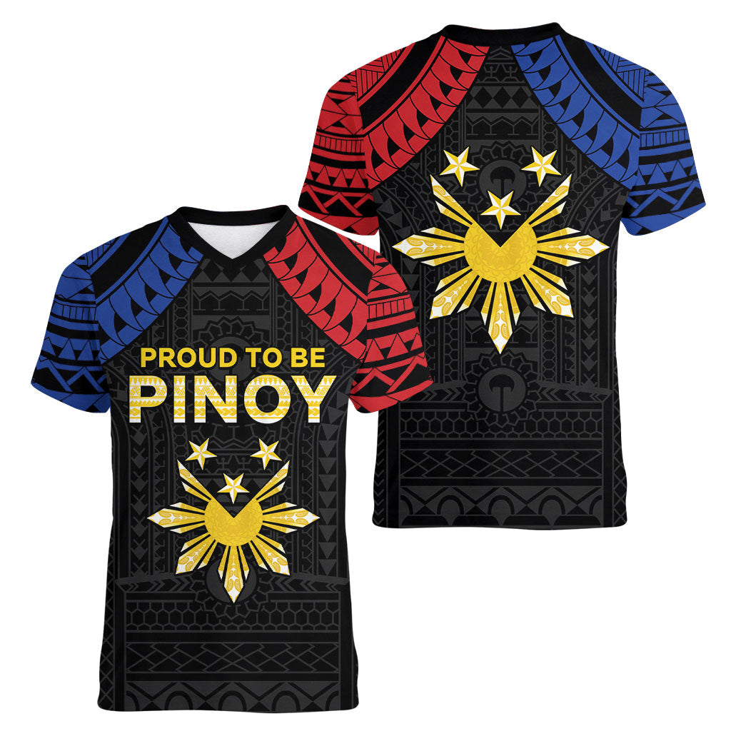 Philippines Independence Day Women V-Neck T-Shirt Proud To Be Pinoy LT05 - Polynesian Pride