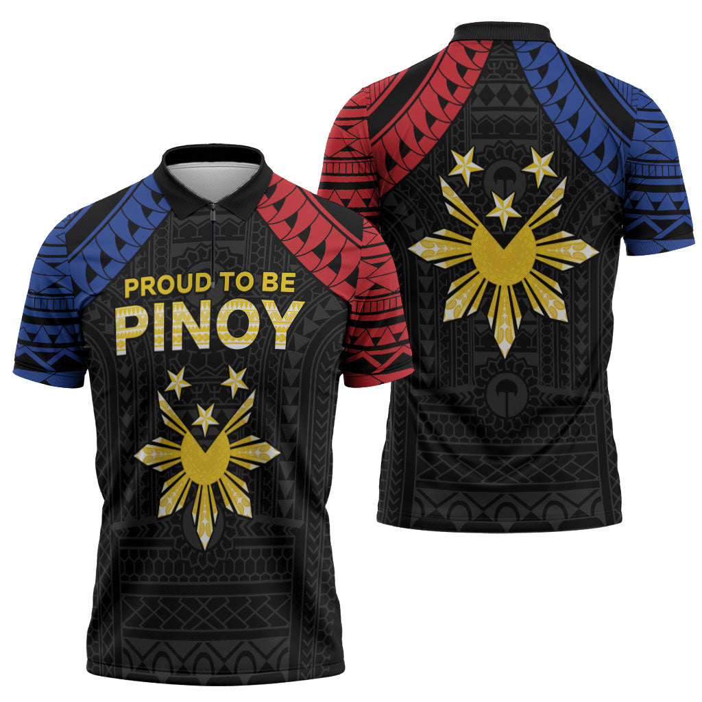 Philippines Independence Day Zipper Polo Shirt Proud To Be Pinoy LT05 - Polynesian Pride