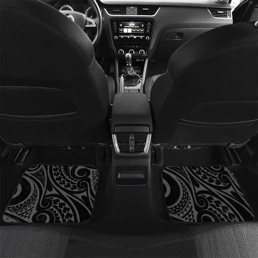Plumeria With Black Polynesian Tattoo Pattern Car Mats LT05 Set 2pcs - Back Black - Polynesian Pride