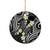 Plumeria With Black Polynesian Tattoo Pattern Ceramic Ornament