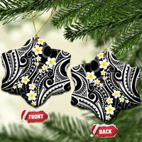 Plumeria With Black Polynesian Tattoo Pattern Ceramic Ornament LT05 Snow Flake Black - Polynesian Pride