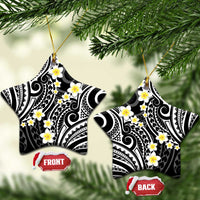 Plumeria With Black Polynesian Tattoo Pattern Ceramic Ornament LT05 Star Black - Polynesian Pride
