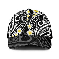 Plumeria With Black Polynesian Tattoo Pattern Classic Cap LT05 Universal Fit Black - Polynesian Pride