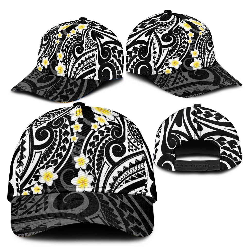 Plumeria With Black Polynesian Tattoo Pattern Classic Cap LT05 - Polynesian Pride