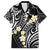 Plumeria With Black Polynesian Tattoo Pattern Family Matching Long Sleeve Bodycon Dress and Hawaiian Shirt