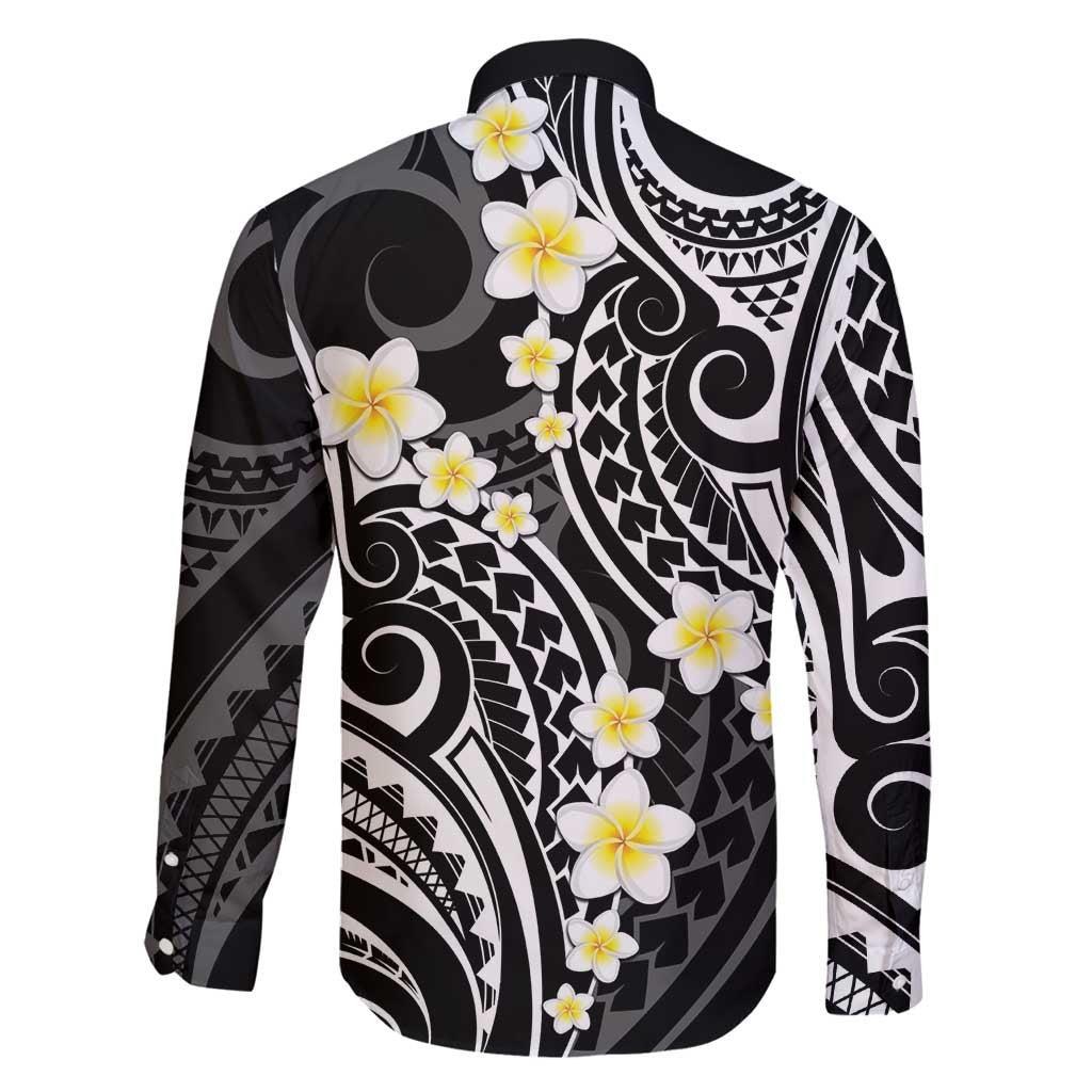 Plumeria With Black Polynesian Tattoo Pattern Family Matching Mermaid Dress and Hawaiian Shirt LT05 - Polynesian Pride