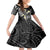 Plumeria With Black Polynesian Tattoo Pattern Family Matching Off The Shoulder Long Sleeve Dress and Hawaiian Shirt