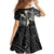 Plumeria With Black Polynesian Tattoo Pattern Family Matching Off Shoulder Maxi Dress and Hawaiian Shirt