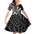 Plumeria With Black Polynesian Tattoo Pattern Family Matching Off Shoulder Short Dress and Hawaiian Shirt