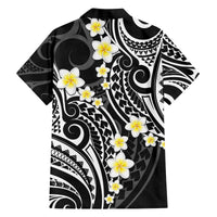Plumeria With Black Polynesian Tattoo Pattern Family Matching Puletasi and Hawaiian Shirt LT05 - Polynesian Pride