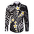 Plumeria With Black Polynesian Tattoo Pattern Family Matching Puletasi and Hawaiian Shirt