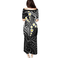 Plumeria With Black Polynesian Tattoo Pattern Family Matching Puletasi and Hawaiian Shirt LT05 - Polynesian Pride