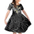 Plumeria With Black Polynesian Tattoo Pattern Family Matching Short Sleeve Bodycon Dress and Hawaiian Shirt