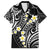 Plumeria With Black Polynesian Tattoo Pattern Family Matching Short Sleeve Bodycon Dress and Hawaiian Shirt