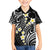 Plumeria With Black Polynesian Tattoo Pattern Family Matching Short Sleeve Bodycon Dress and Hawaiian Shirt