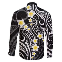 Plumeria With Black Polynesian Tattoo Pattern Family Matching Summer Maxi Dress and Hawaiian Shirt LT05 - Polynesian Pride