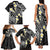 Plumeria With Black Polynesian Tattoo Pattern Family Matching Tank Maxi Dress and Hawaiian Shirt