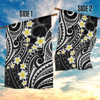 Plumeria With Black Polynesian Tattoo Pattern Garden Flag LT05 - Polynesian Pride
