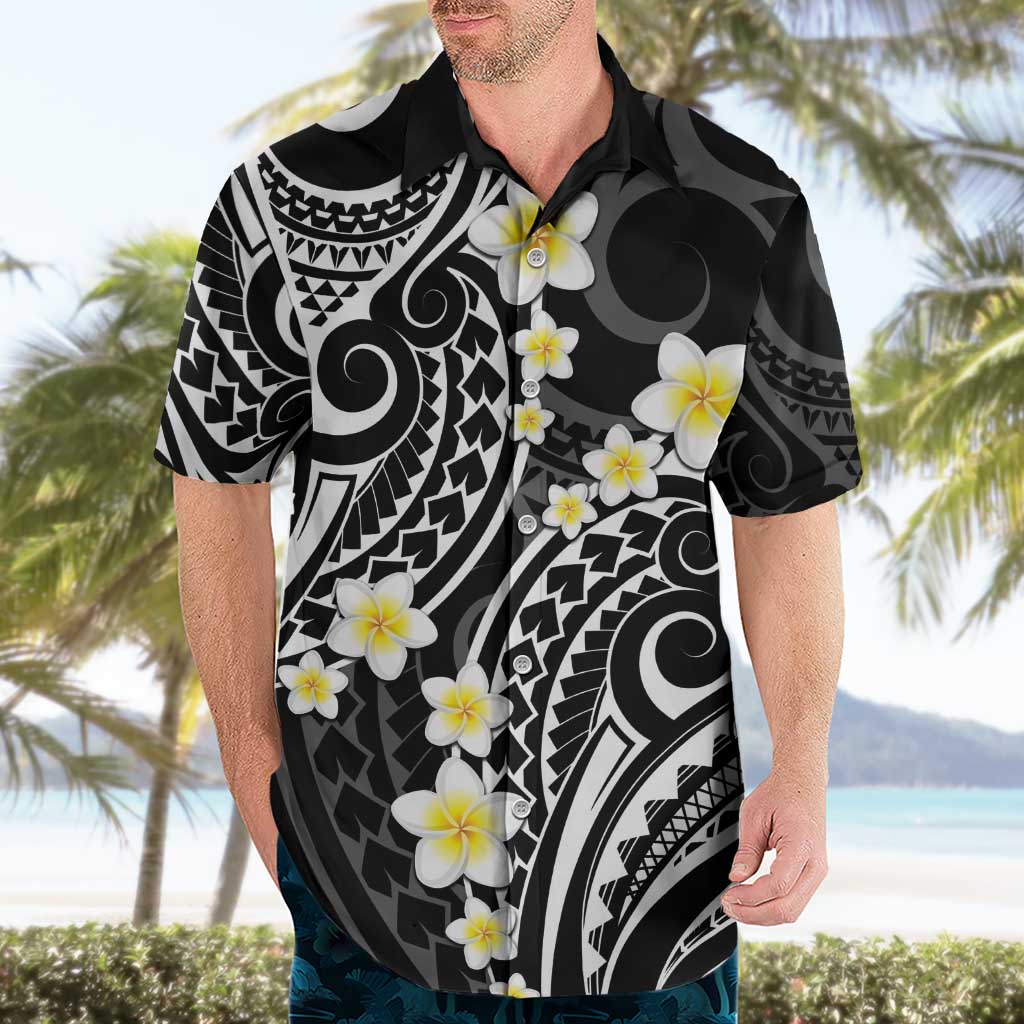 Plumeria With Black Polynesian Tattoo Pattern Hawaiian Shirt LT05 - Polynesian Pride